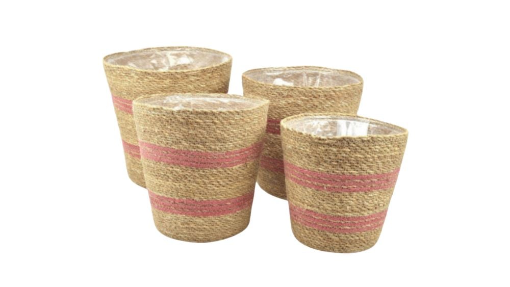 Tegla: pletena s pink linijama - 28×28 cm
